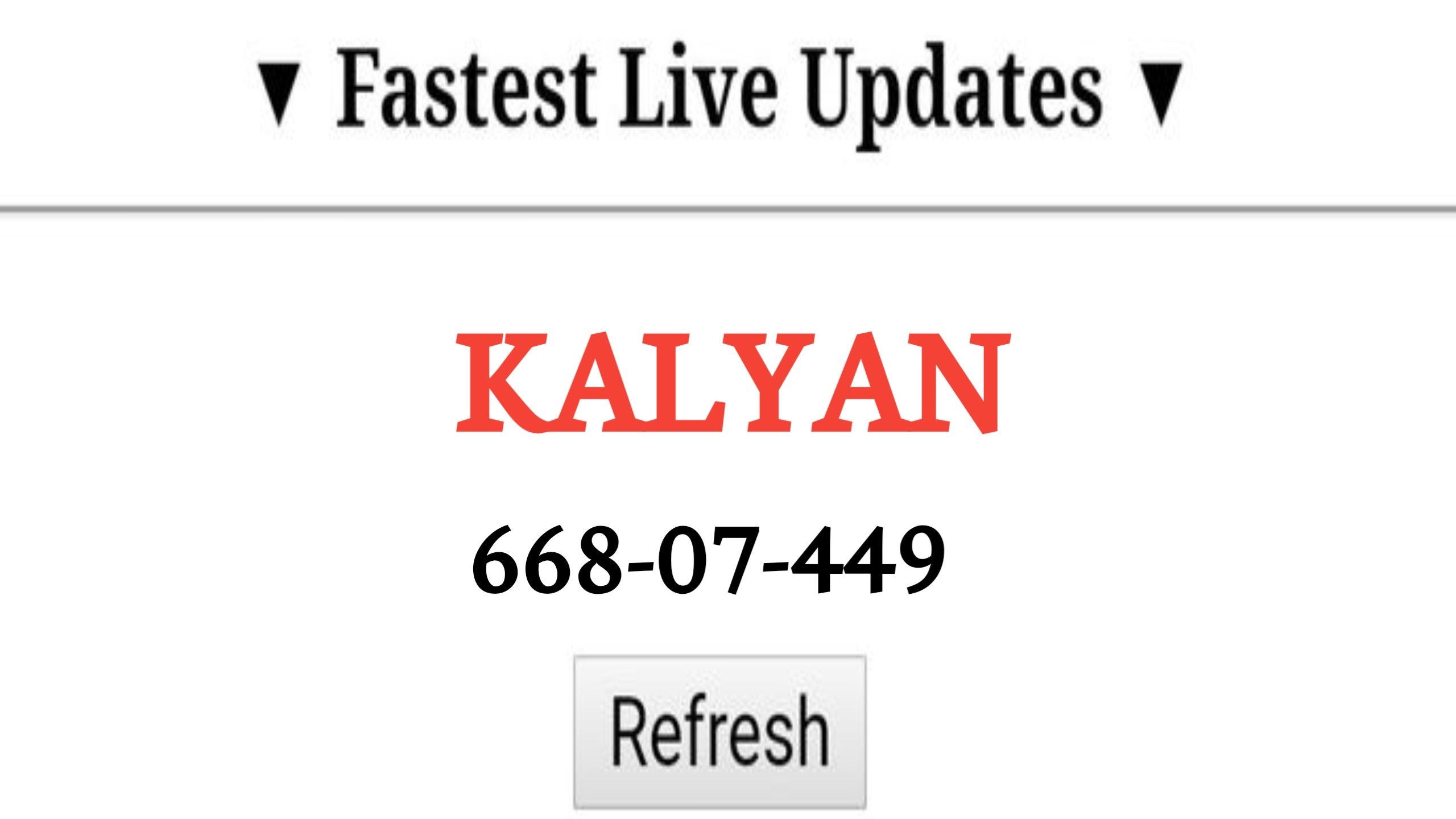 Kalyan Chart Analysis