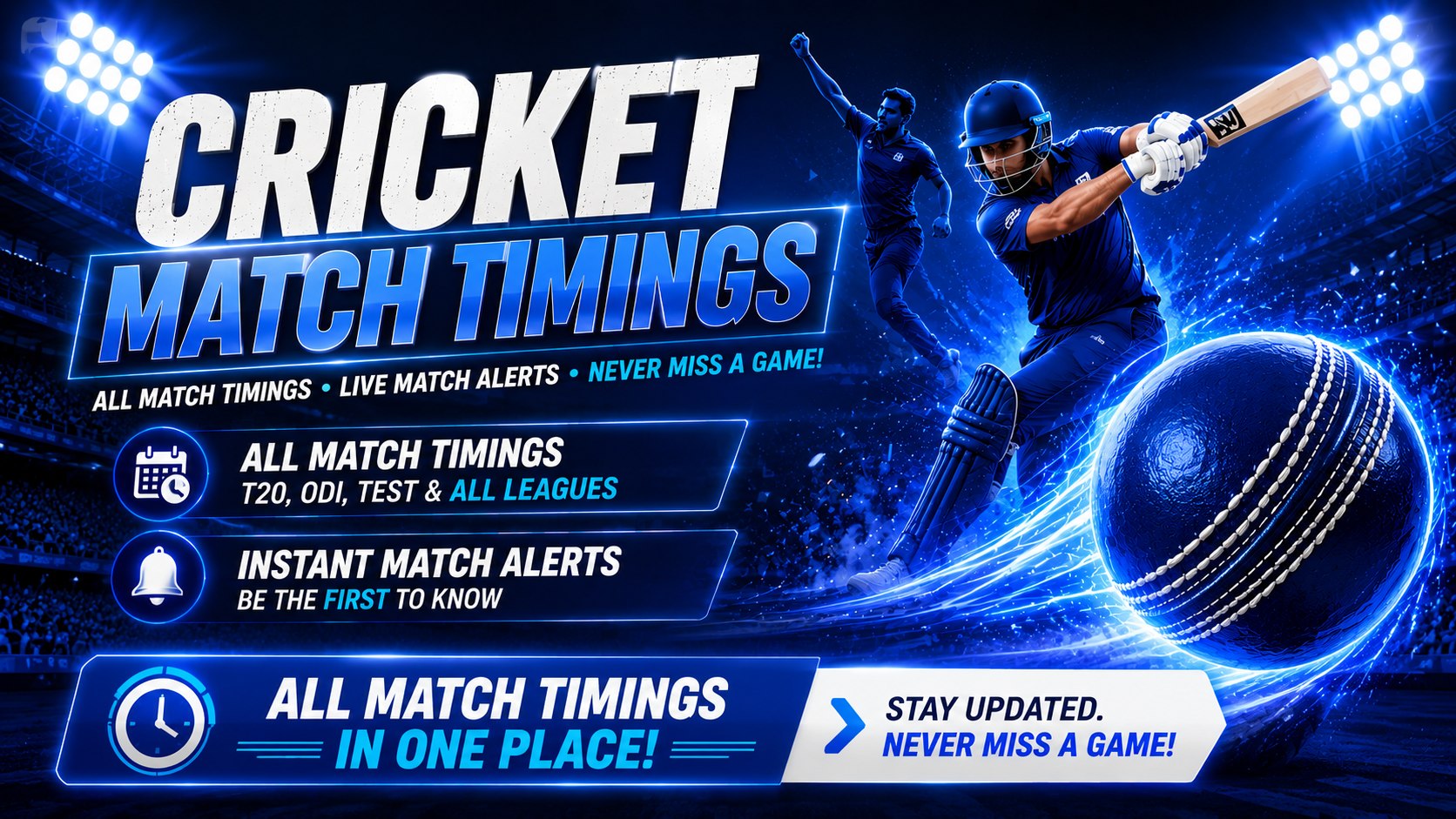 CRICKET MATCH TIMINGS 🏏