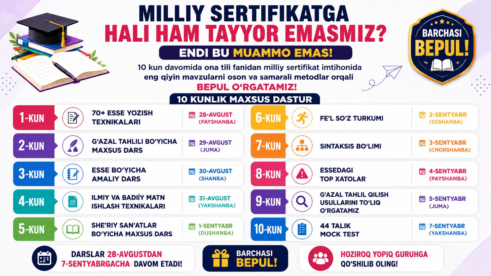 Iskandarova Ona tili Milliy Sertifikat